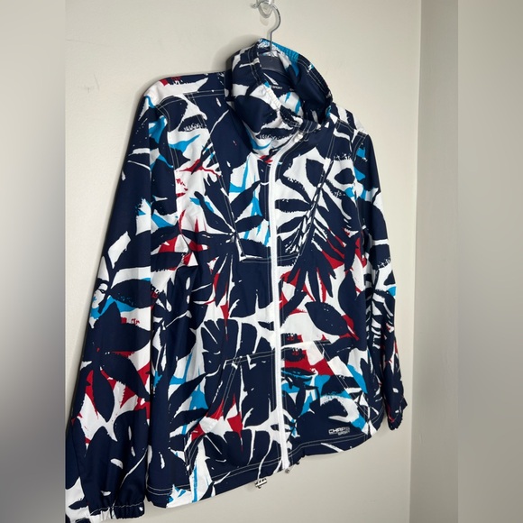 CHAPS sport - activewear/windbreaker jacket. Mock neck. Zip up. Red/white/blue. - Picture 2 of 9